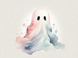 fantasma com suave pastel paleta fundo aguarela ilustração foto