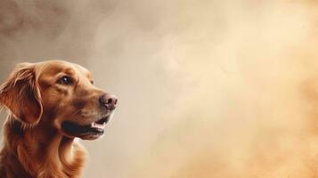 cachorro, fofa animal. rede bandeira com cópia de espaço. generativo ai foto