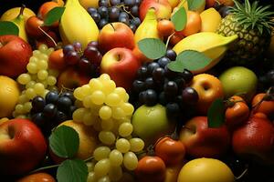 frutas usava decorativamente para crio uma visualmente estimulante fundo ai gerado foto