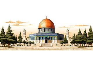 al aqsa mesquita ilustração em branco fundo foto