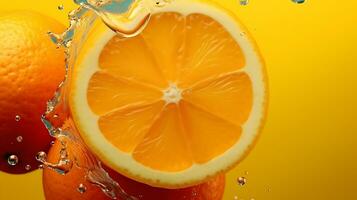laranja fundo com água solta foto