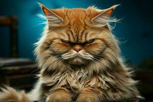 a gatos mau humor revela uma vida preenchidas com raiva e descontentamento ai gerado foto