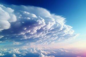 incrível azul cumulus nuvens, uma meteorológico maravilha do natureza ai gerado foto