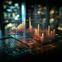 visualizando tendências negócios, estoque mercado dados criativamente representado para intuições para social meios de comunicação postar Tamanho ai gerado foto