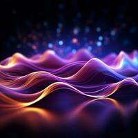 abstrato néon ondas venha vivo dentro a ultravioleta laser luz mostrar para social meios de comunicação postar Tamanho ai gerado foto