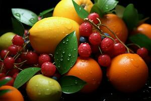 frutas dentro vários variedades, exibindo a beleza do Primavera tons ai gerado foto