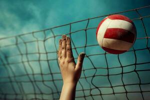 jogando de praia verão voleibol. gerar ai foto