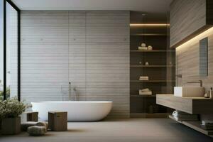 lustroso contemporâneo minimalista banheiro claro. gerar ai foto