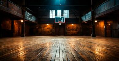 basquetebol arena, velho Faculdade Academia - ai gerado imagem foto