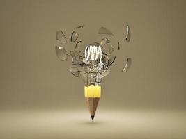 lâmpada iluminada com vidro quebrado foto
