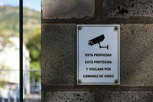 espanhol cctv Atenção placa foto