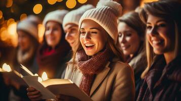 ai generativo. feriados, celebração, Natal e pessoas conceito foto