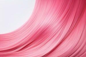 Rosa em linha reta cabelo fechar-se. mulheres grandes Rosa cabelo. cabeleireiro tratamentos. gerado de artificial inteligência foto