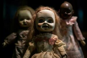 bonecas assustador arrepiante brinquedos. gerar ai foto