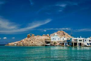 a de praia do firapotamos dentro Milos, Grécia foto