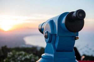 telescópio na direção da paisagem de formentera foto