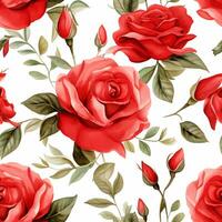 floral desatado padronizar do rosas. aquarela, fundo, textura, impressão para tecido e digital papel foto
