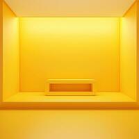 esvaziar amarelo espaço, sala, etapa para anúncio, texto, Projeto foto