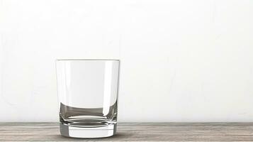 em branco vidro tiro brincar modelo em uma mesa topo para alcoólico bebidas ai gerado foto