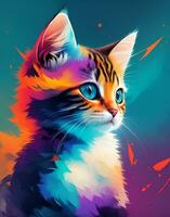 gato As fotos com wpap arte, ai gerado