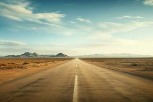 dessecado esvaziar carro estrada deserto. gerar ai foto