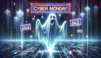 uma fantasma celebrações cyber Segunda-feira desconto oferta. ai generativo foto