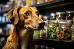 cachorro bicho de estimação, cbd Sediada remédio para animais generativo ai foto