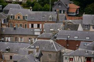 uma Visão do a telhados do uma Cidade dentro França foto