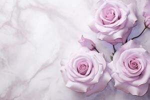 ai gerado rosas em mármore com cópia de espaço foto