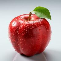 maduro vermelho maçã em uma branco fundo - ai gerado imagem foto