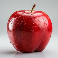 maduro vermelho maçã em uma branco fundo - ai gerado imagem foto