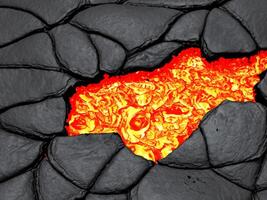 vermelho quente lava textura, 3d render foto