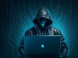 Internet segurança proteção a partir de hacker atacante cyber ataque ai gerar foto
