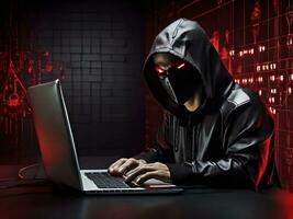 Internet segurança proteção a partir de hacker atacante cyber ataque ai gerar foto