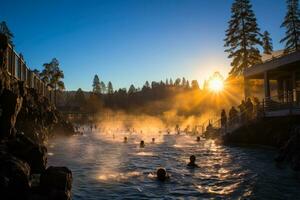 invernos calafrio Deslocamento de calor a partir de natural térmico molas abraço foto