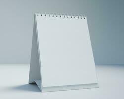 escrivaninha calendário com branco papel adequado para calendário Projeto apresentação foto