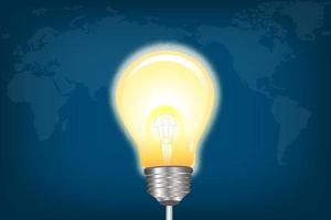 lâmpada incandescente no conceito de ideia, inovação e inspiração