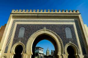 mesquita arco dentro Marrocos foto