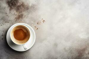 uma agradável vidro do café em a mesa, ai gerado foto