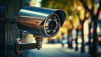 ao ar livre segurança Câmera com facial reconhecimento função, digital vídeo vigilância sistema foto