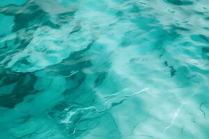 Alto detalhado fechar-se do azul água dentro a piscina. lado visualizar. cópia de espaço.bokeh luz ondulação fundo dentro a piscina para papel de parede, fundo e Projeto arte trabalhos ai generativo foto