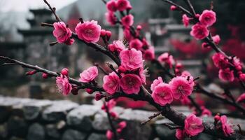 Flor beleza dentro uma sereno ao ar livre configuração ai gerado foto