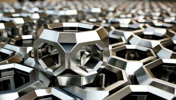 metal átomos queda em hexagonal superfície ai gerado foto