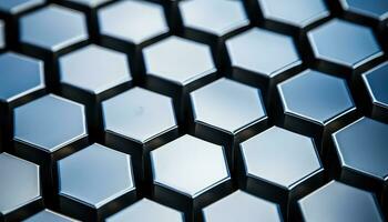 atômico chuveiro metal átomos em hexagonal rede ai gerado foto