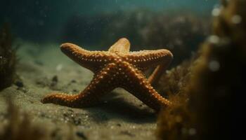 embaixo da agua beleza estrela do Mar, peixe, recife, mar vida gerado de ai foto
