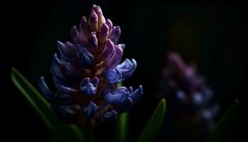 vibrante roxa tulipa florescer, uma solteiro flor dentro natureza gerado de ai foto