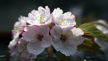 fechar acima do uma fresco Rosa orquídea Flor dentro natureza beleza gerado de ai foto