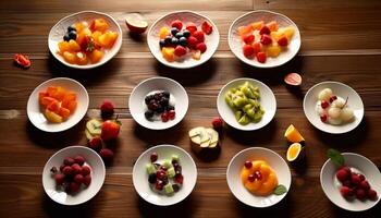 tigela do fresco baga salada uma gourmet Aperitivo gerado de ai foto