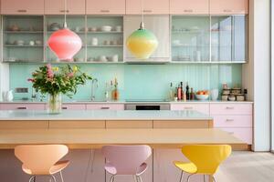 moderno cozinha interior Projeto. ai generativo foto
