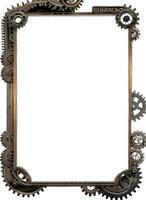 steampunk fronteira quadro, Armação ilustração ai generativo foto